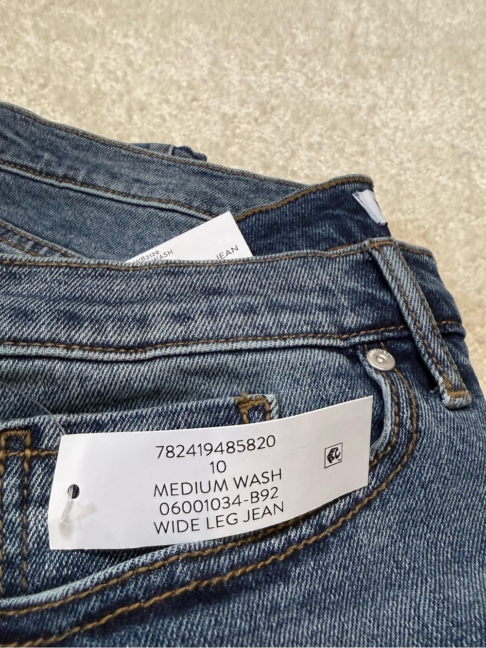 Nine West Wide Leg High Rise Denim Jeans Medium Wash Size 30 10 - Picture 8 of 8